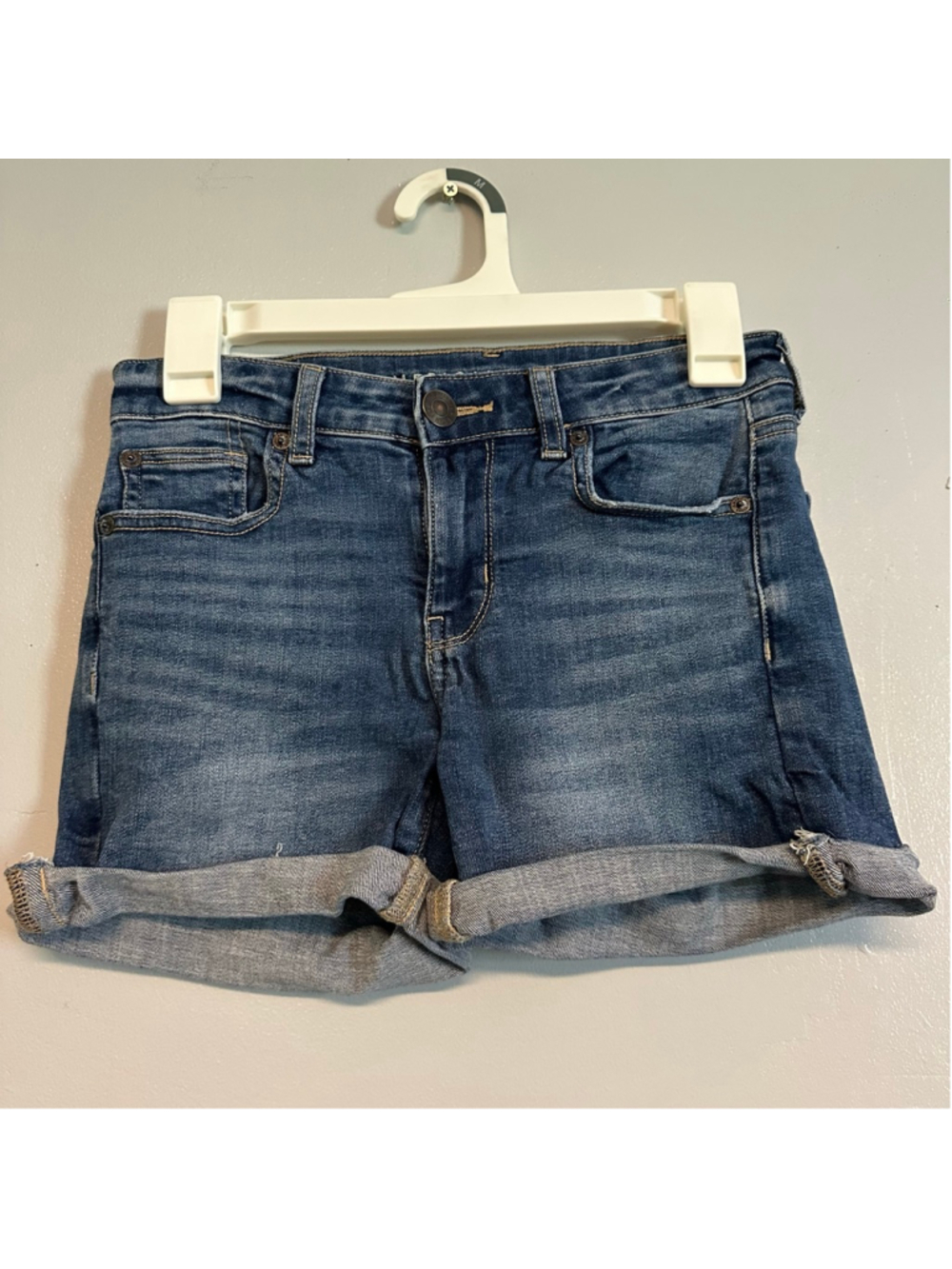 American Eagle Blue Denim Jean Shorts Women’s Size 0 Low-rise Summer